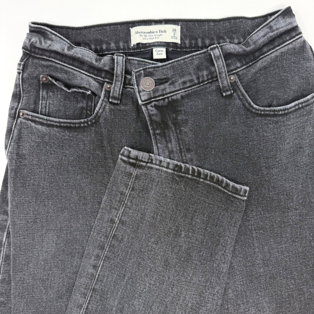 Abercrombie & Fitch Curve Love 90s Slim Straight Ultra High Rise Jeans Womens 2